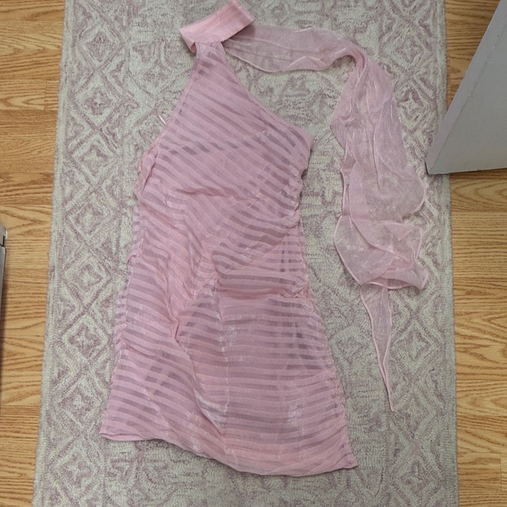 Vici Pink All Mine Ruched Mockneck Mini Dress